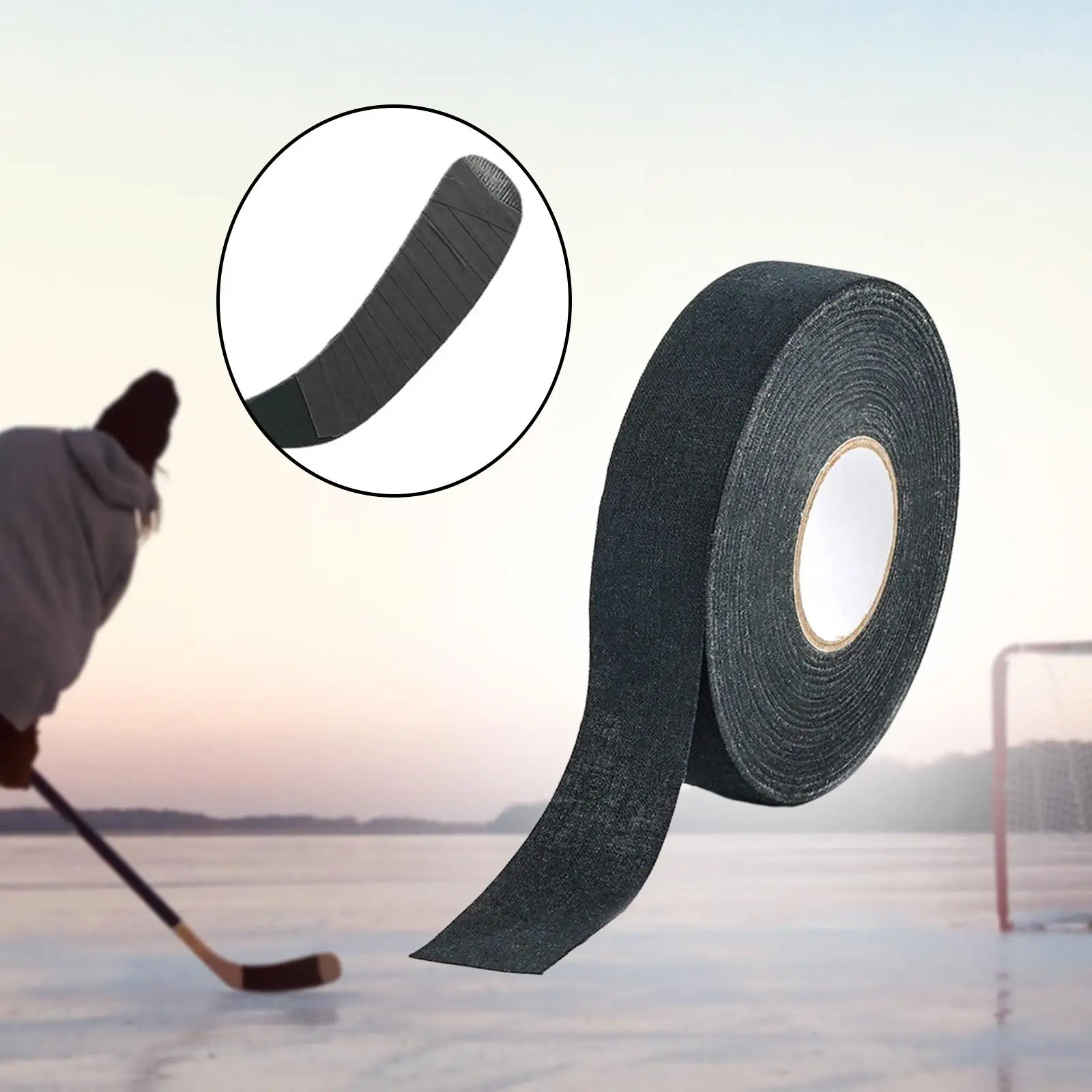 Ice Hockey Cloth Tape 2.5cmx25M Hockey Stick Tapes for Practice Training Exercise Tennis Squash Racquet Sports Badminton Grip