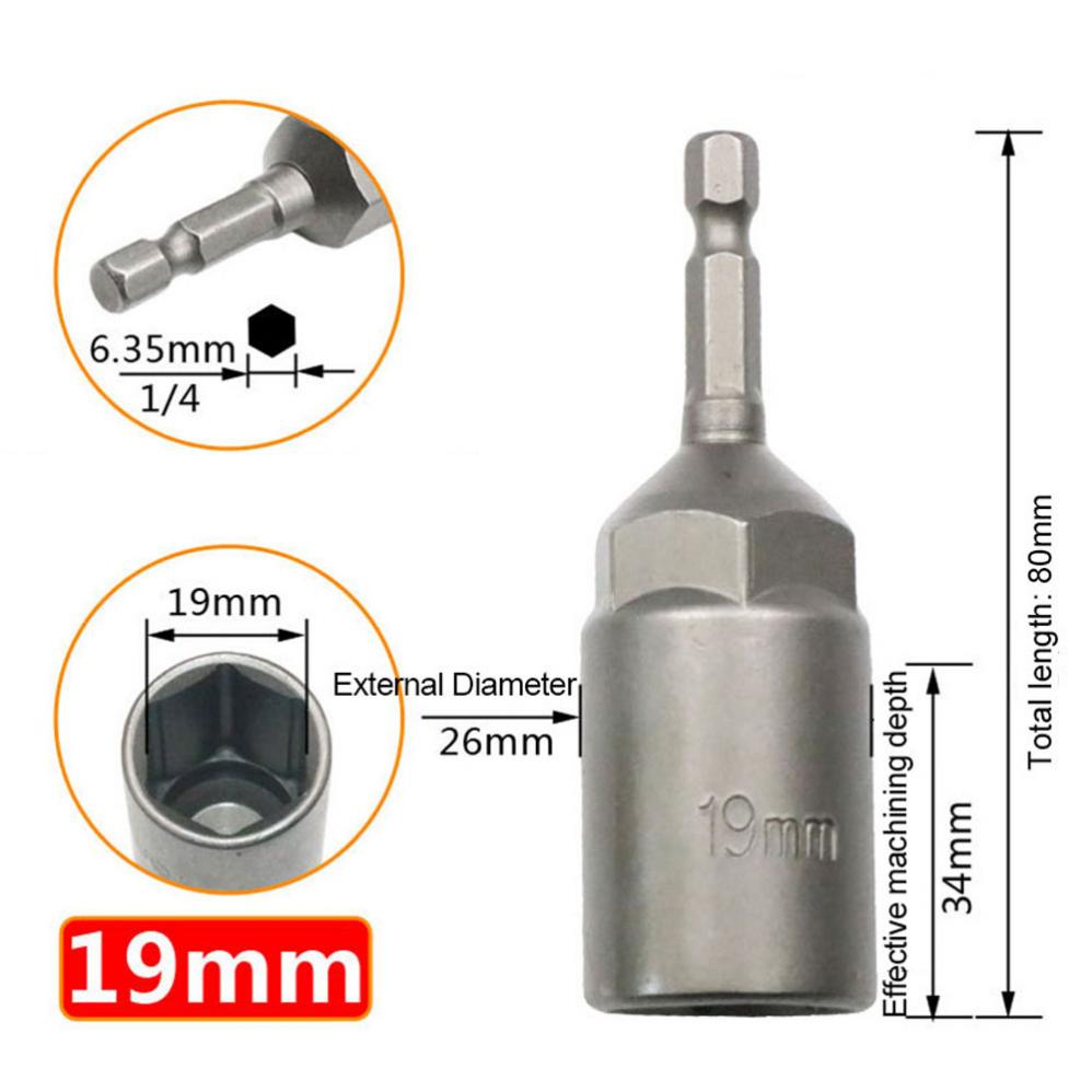 6mm-19mm vertiefen innere Sechs kant hülse elektrische Bohr hülse pneumatischer Innen sechs kant kopf für Muttern schlüssel Handwerkzeuge Elektro schrauber – Detail 15