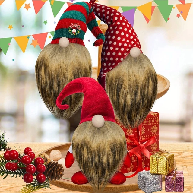 Gnome Fur Beard Crafting Beards Craft Faux Fabric Crafts Supplies Gnomes  Fake Making Christmas Kit Wooden Hair Costume 