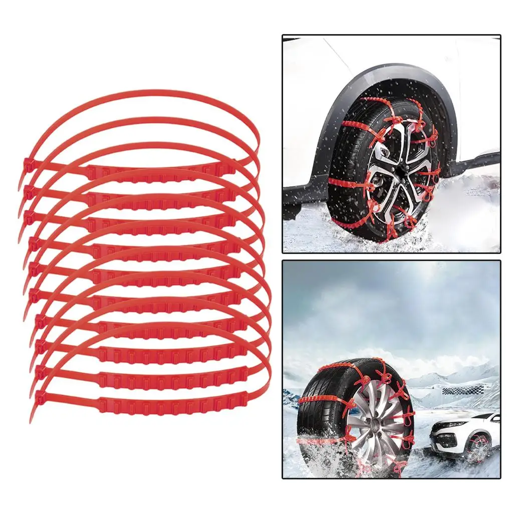 10pcs/ Snow Tire Chains Beef Tendon Vehicles Wheel Antiskid TPU Chain