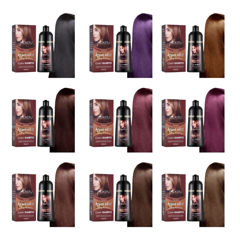 Best of Dark Brown Argan OilHair Dye Shampoo 500ml Gray Coverage In Minutes Hair Color Shampoo Gray Silver Hair Instant New DropShipping Reviews & Tips