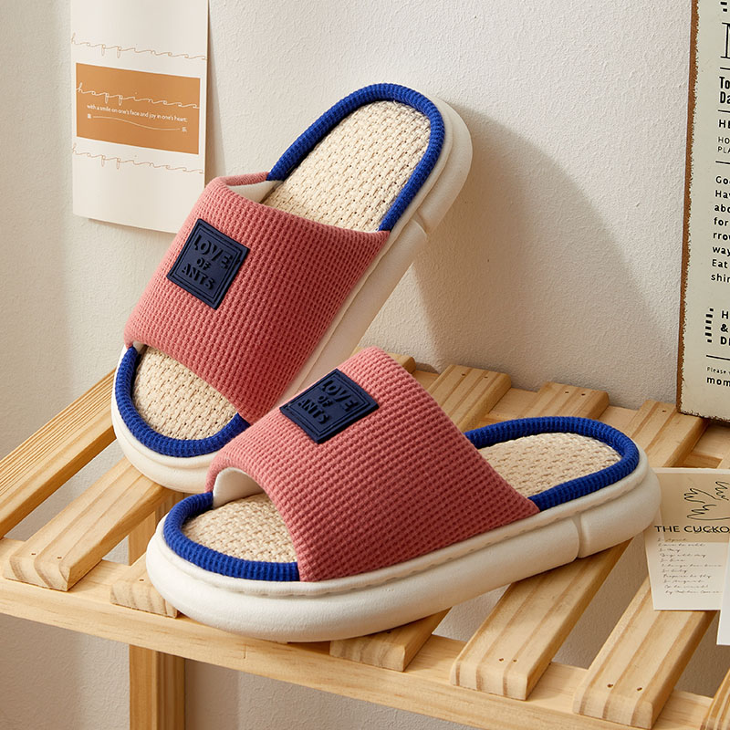 Linen cotton slippers women four 