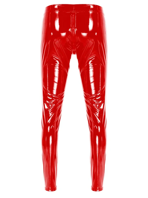 New Mens Faux Leather PVC Pants Clubwear Black Slim Fit Nightclub Dance  Party Trousers Motorcycle Ridding Pants For Male - AliExpress