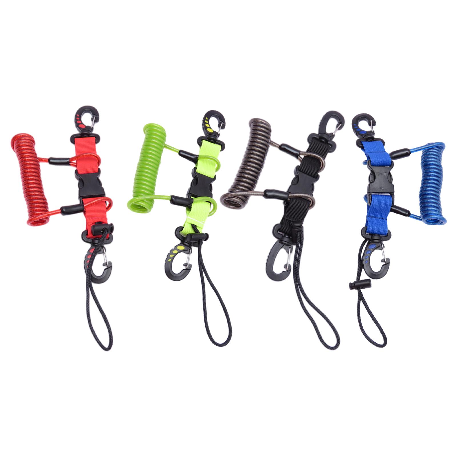 Scuba Diving Lanyard Anti Lost Spring Coiled Lanyard Clip for Diving Tools