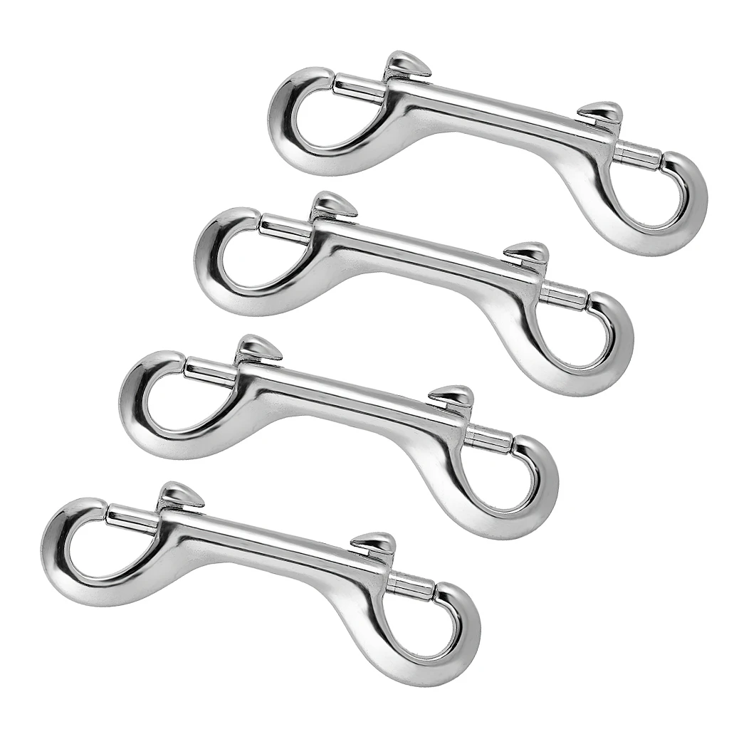 4 Pieces Scuba Diving Clips, Double Ended Bolt Snap Hook Keychain Hardware, 90mm