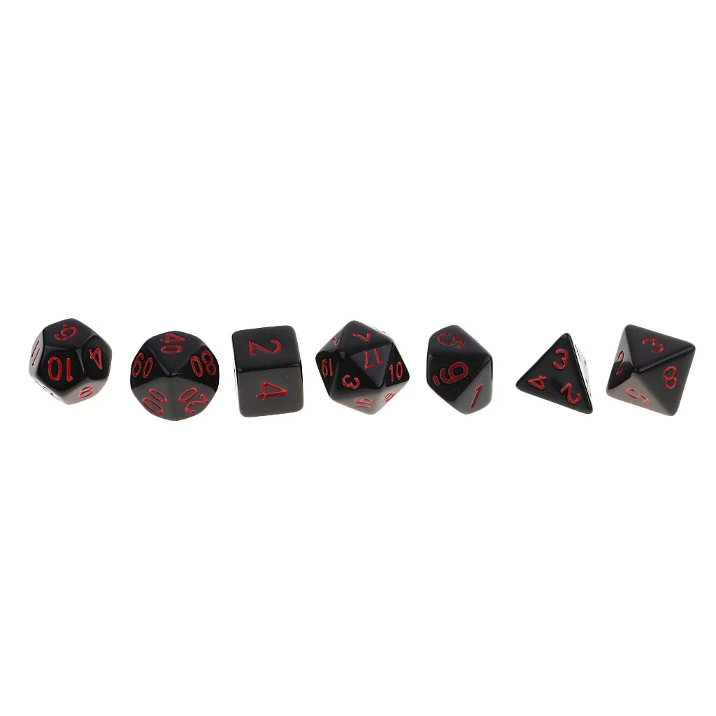Set of 35 Polyhedral  with Bag for Board Game, D4 ??D6 D8 D10 D12 D20