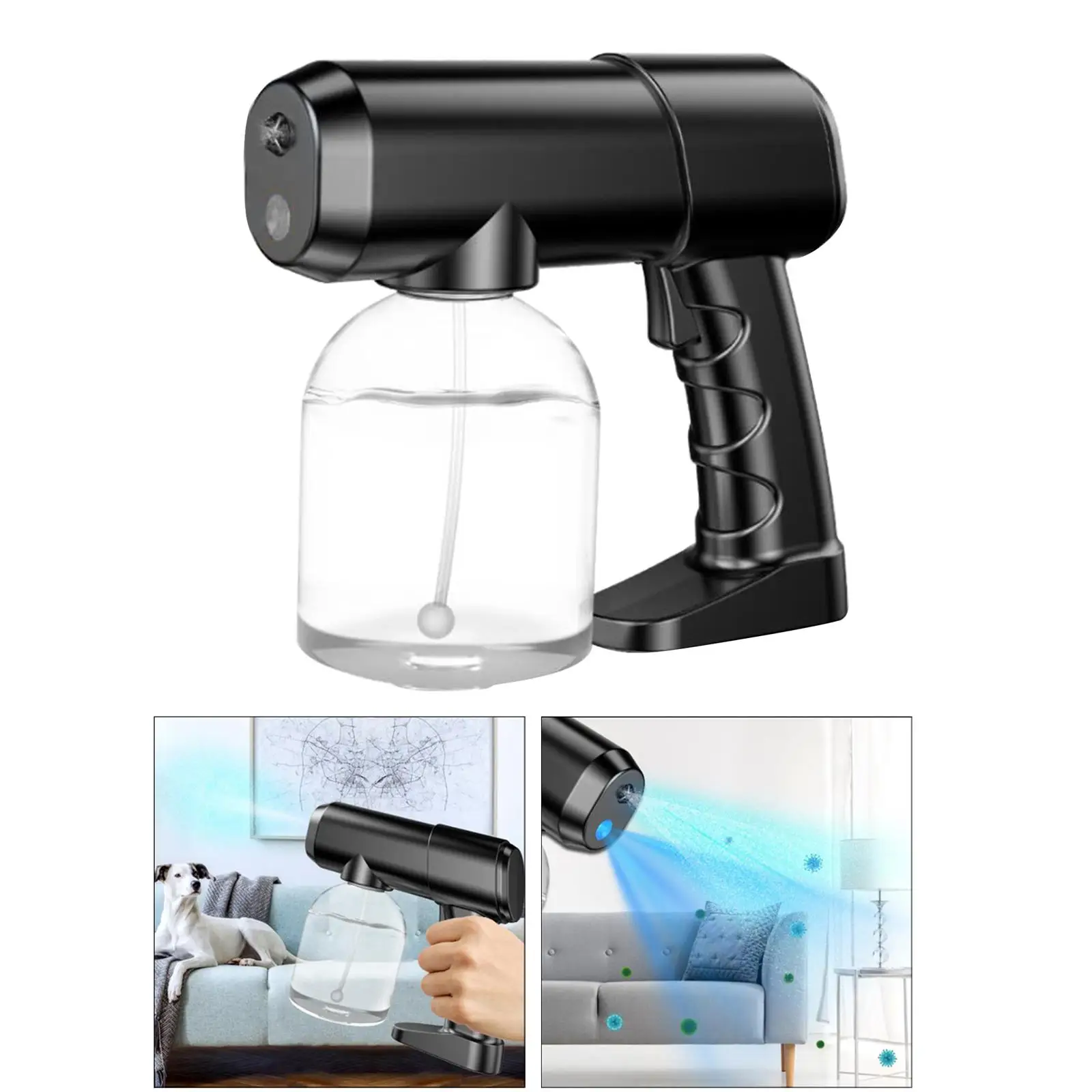 500ML Wireless Blue Light Nano Sprayer Fogger Handheld USB Charging Sterilization Spray Gun for Home Office School