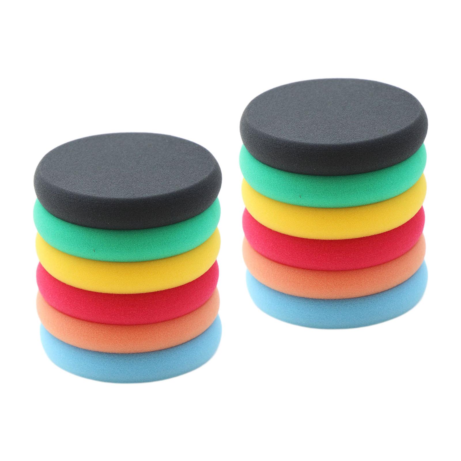 12Pcs/Set Buffing Sponge Pads Polisher 11cm Dia Fits for Automotive Wheels