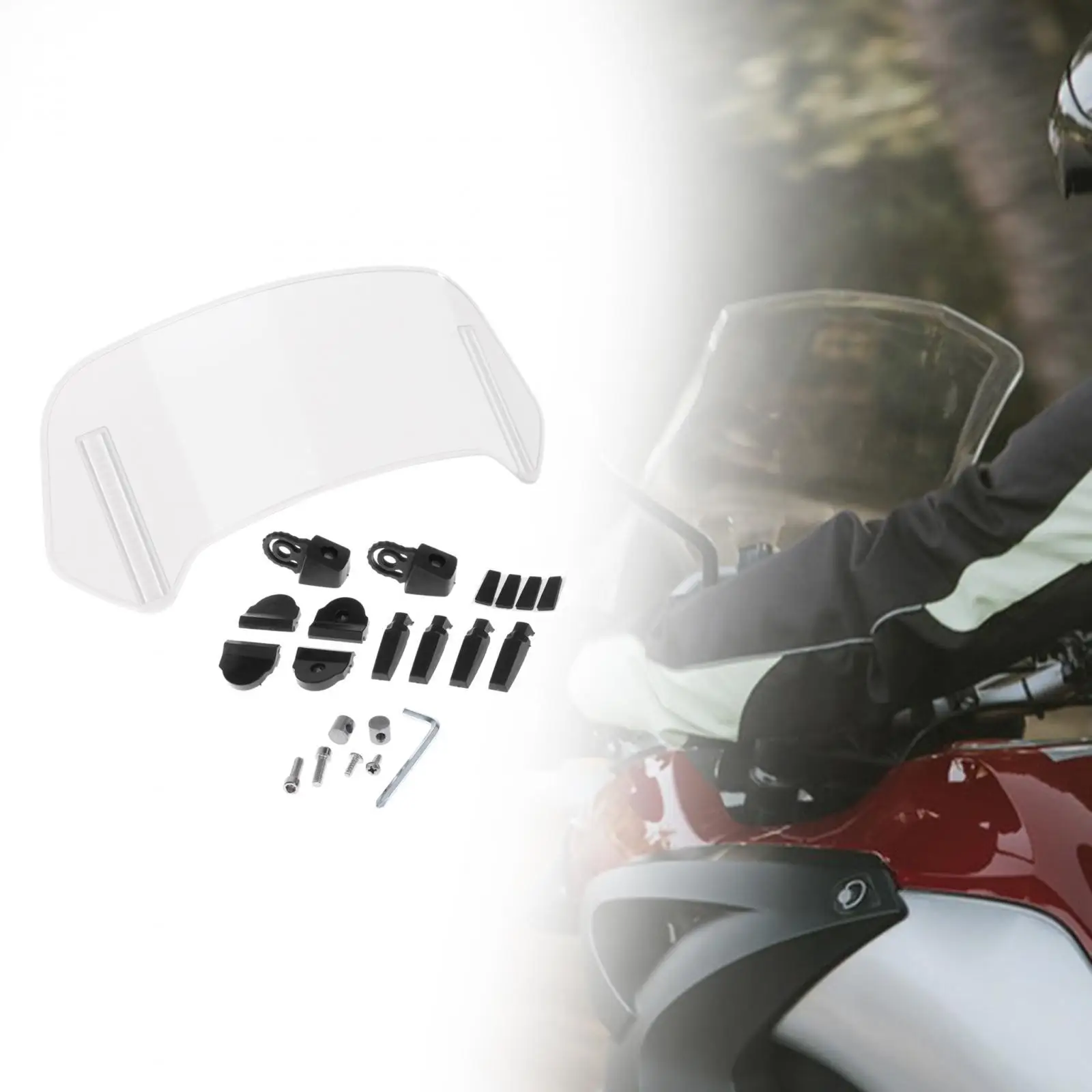 Motorcycle Windshield Extension Clip on Sturdy Heightened Windscreen Spoiler