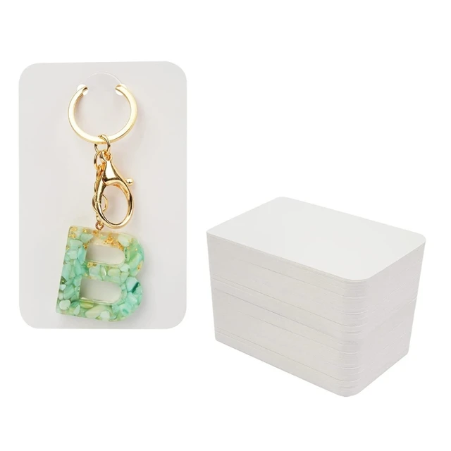 50pcs 7.5x12cm Keychain Packing Cards Kraft Paper Cards for diy