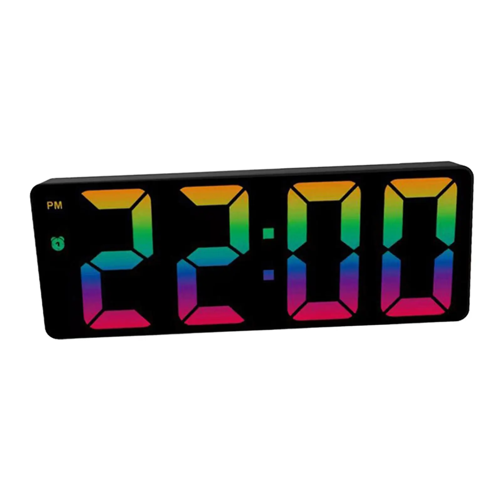 Electronic Colorful  Clock Numerous Top Battery Snooze Bedside