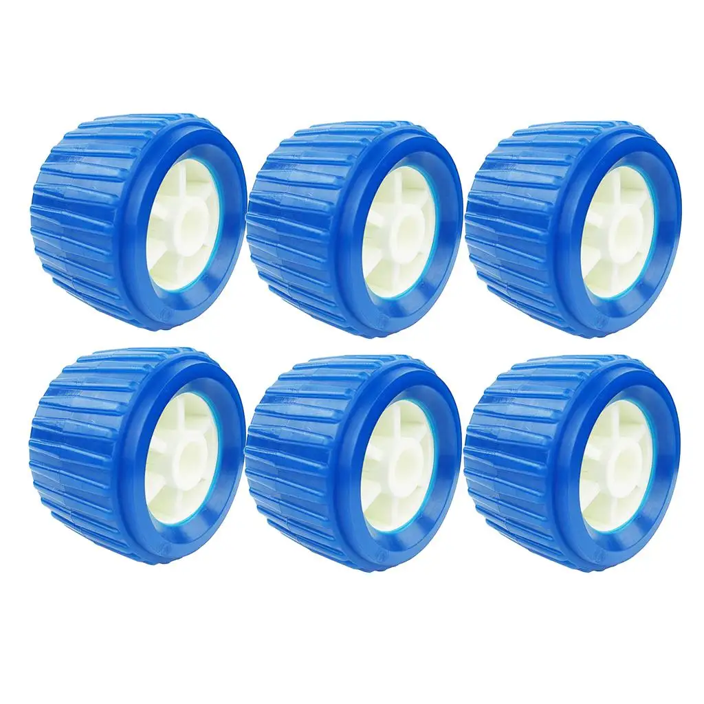 Set of 6 Marine Ribbed Oscillating Loader Trailers with Resistance Boat Roller New