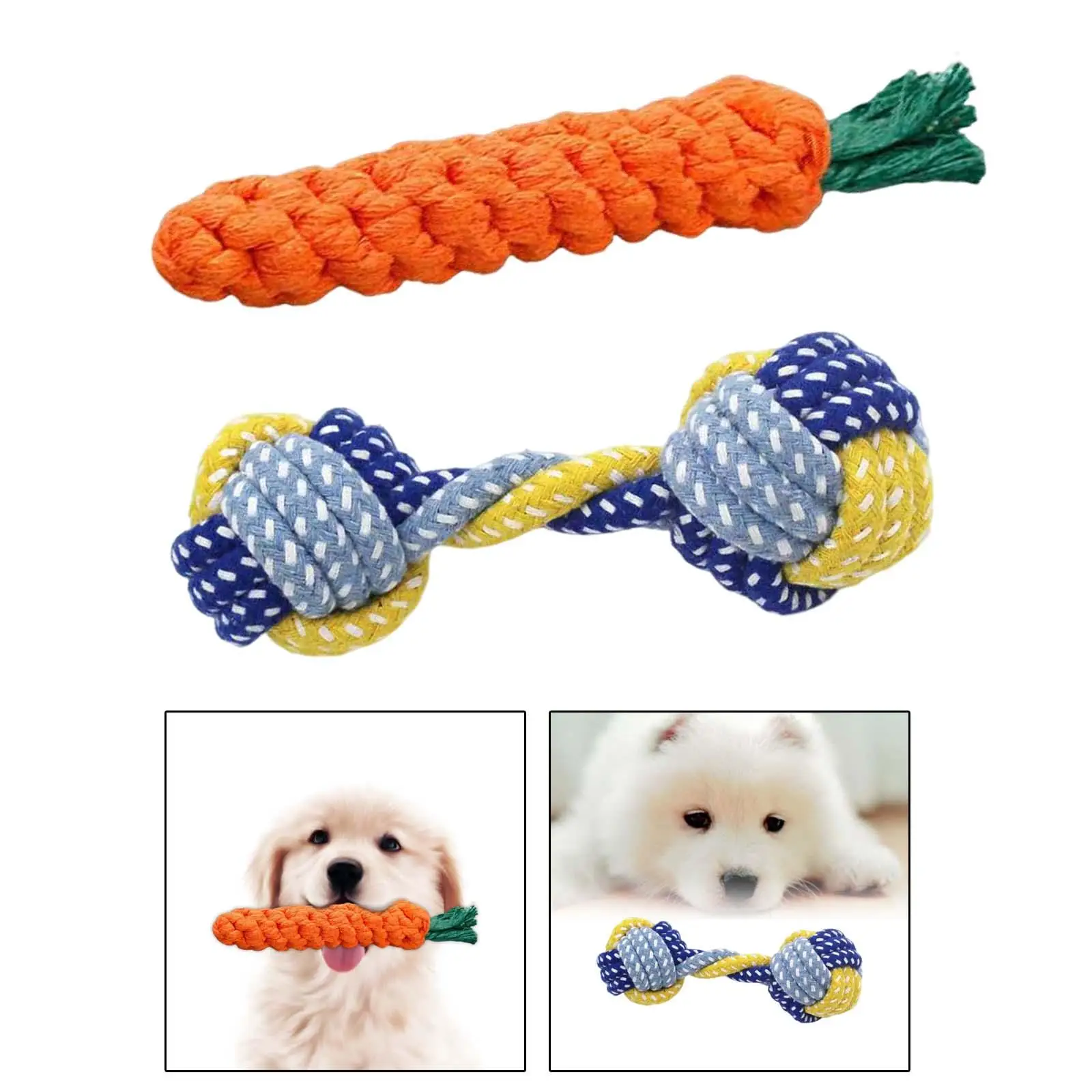 Durable Dog Chew Toy Puppy Teething Toy for Aggressive Chewers Interactive Training Bite Resistant Playing Cotton Toy