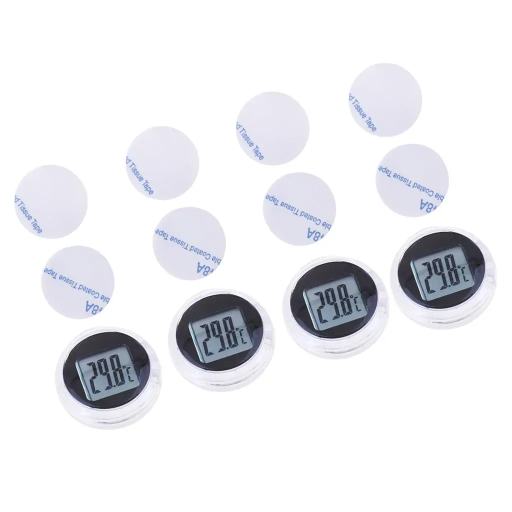 4pcs Round Stick On Adhesive Strip Thermometer For Motorcycle Dirt Bike