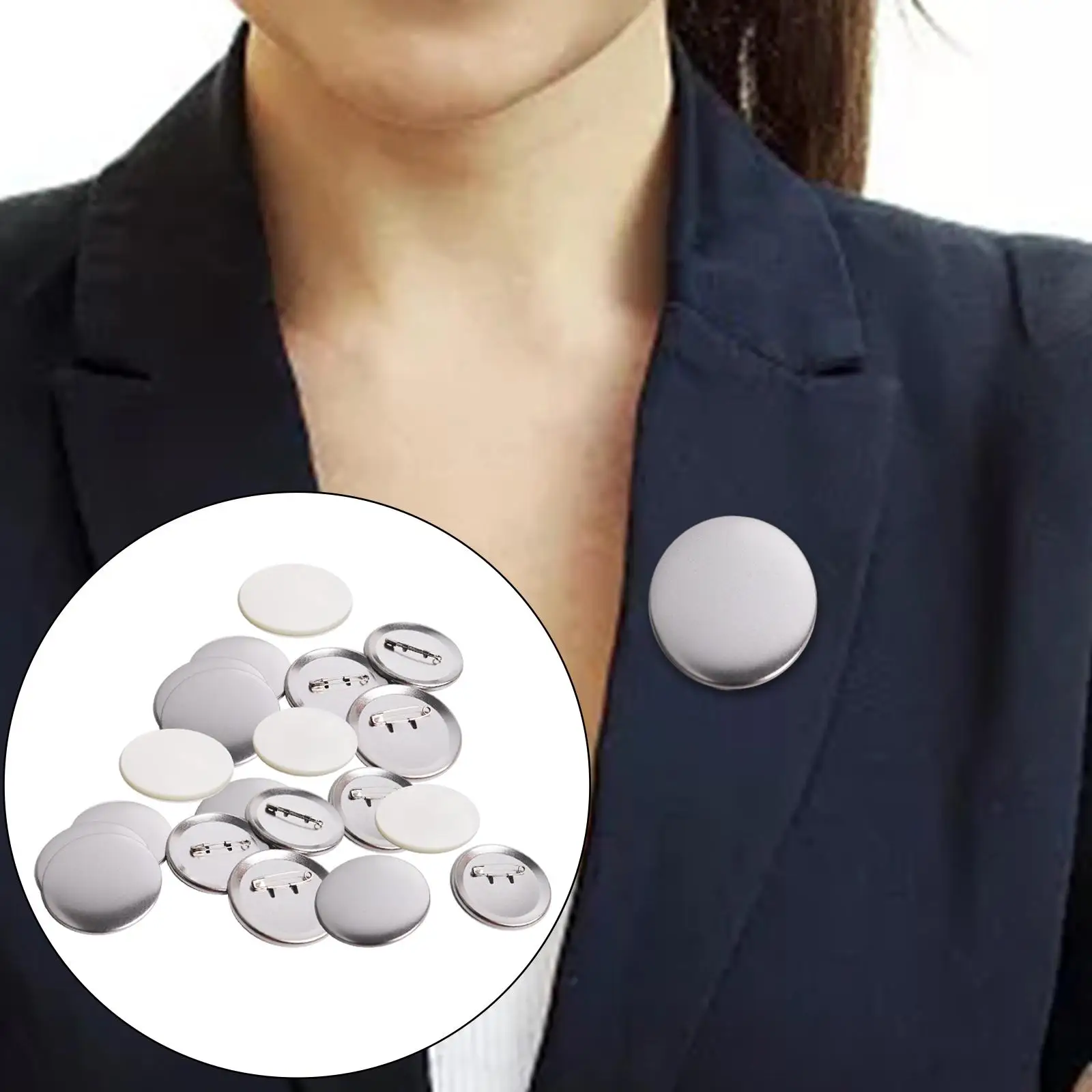 20x Unisex 44mm Badges DIY Button Components Blank Supplies Crafts Souvenirs