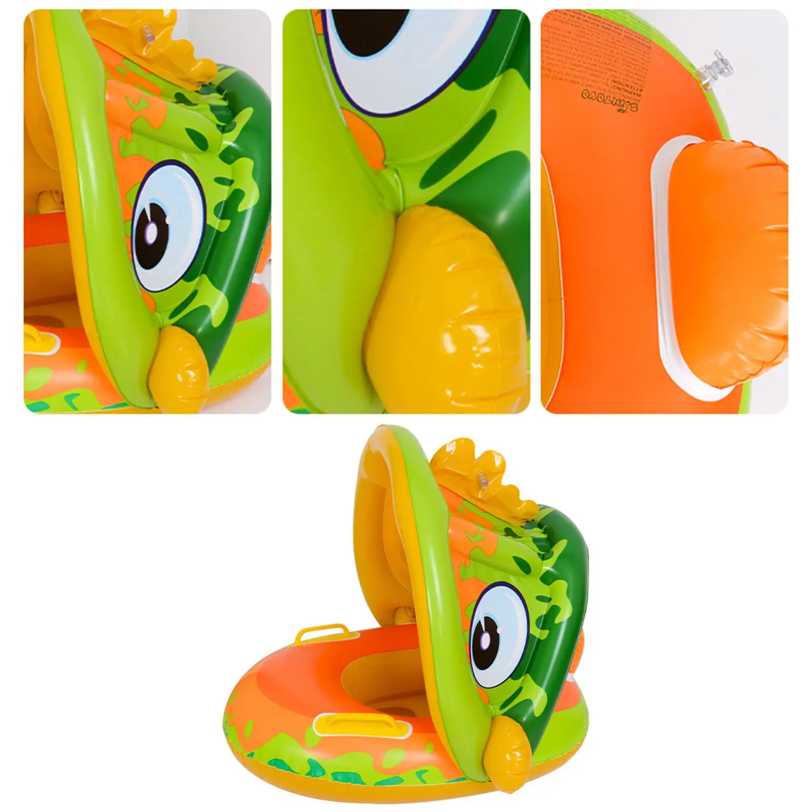 Dinosaur Float Seat Toy Baby Infant Pool with Canopy Aid Portable Children Toddlers