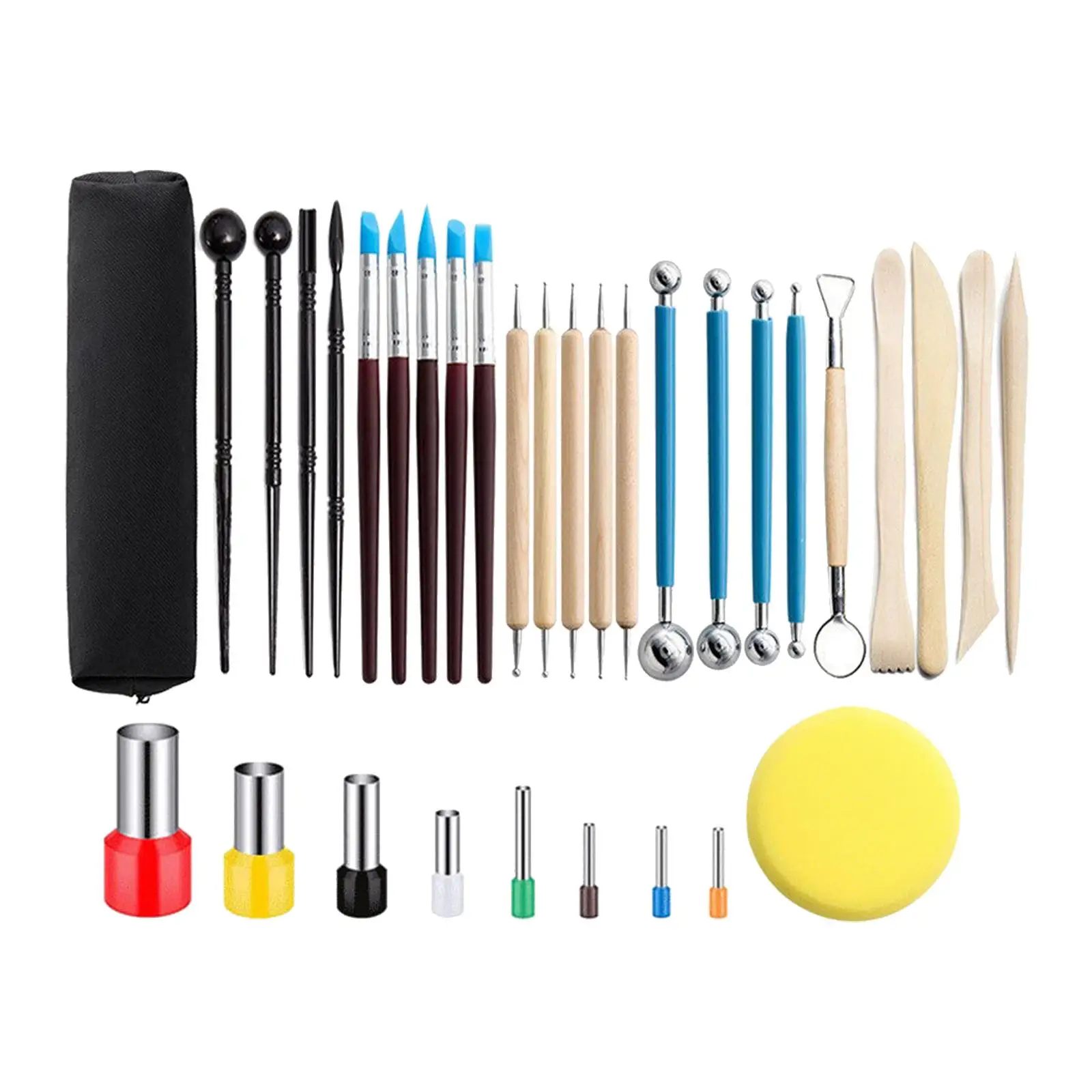 33Pcs Clay Sculpting Tools DIY Shaping Embossing Scraping Cutting Engraving Drawing Clay Tools Pottery Tools Set for Beginners