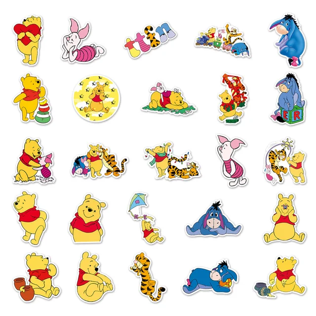 Disney Cartoon Winnies The Pooh Stickers Kids Toys Waterproof Baby Gift  Reward Pvc Christmas Gift 50pcs - Sticker - AliExpress