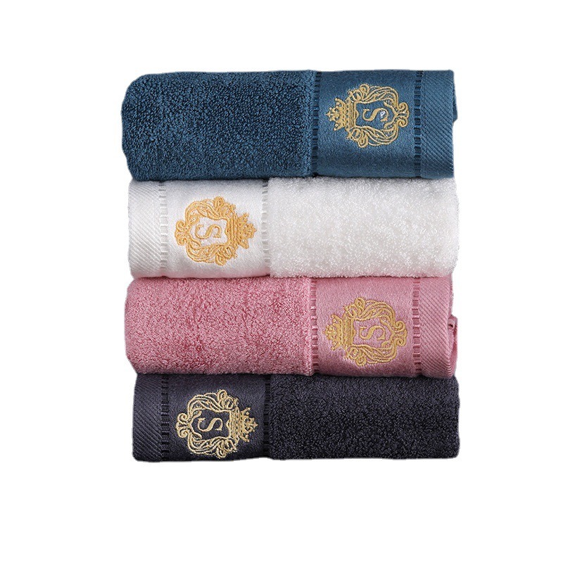 Description Picture 3 of itemBamboo Bathroom Soft Hand Towels Sets White Blue Pink Grey Embroidered Luxury Adult Kids Towel Set 34x74cm