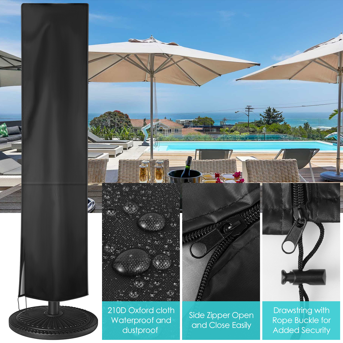 Title 4, Parasol Cover Waterproof Parasol Cover Heavy Du...