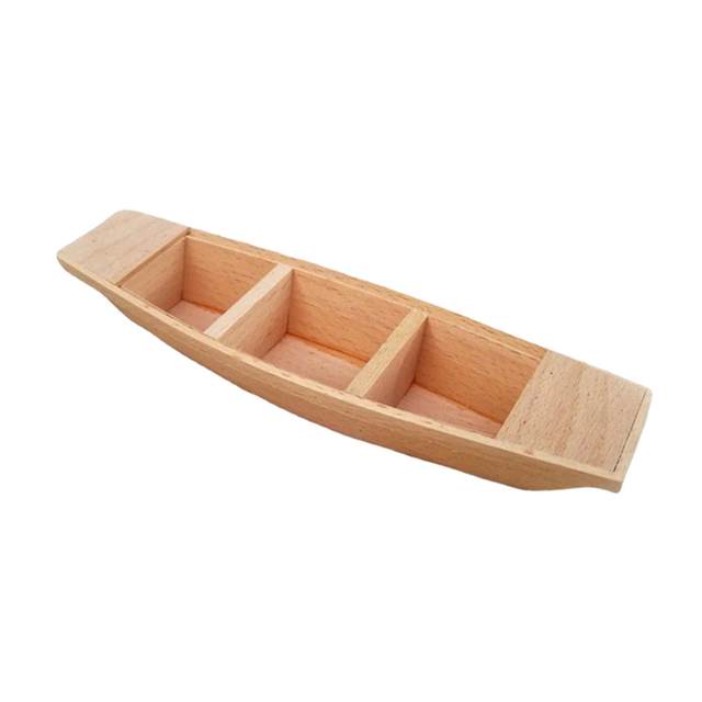 Wooden Fishing Boat Model Model Boat Decoration for Tabletop Shelf 7.9in