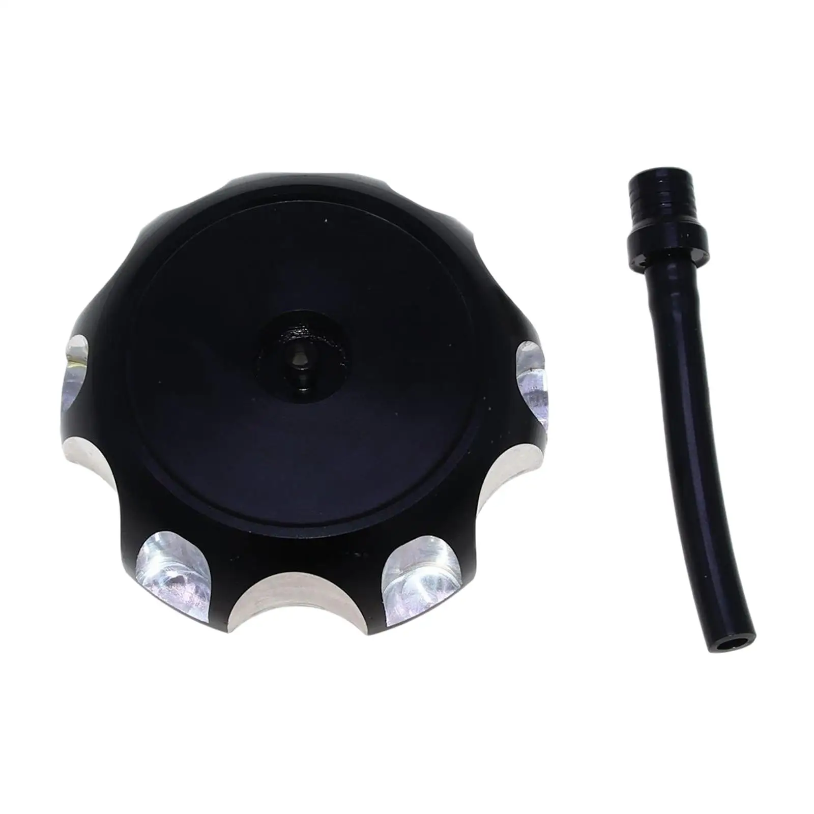 Direct Bike Thread Gas Tank Cap with Breather Vent Hose CNC Ergonomically Designed with Finger Grooves Fuel Tank Cap