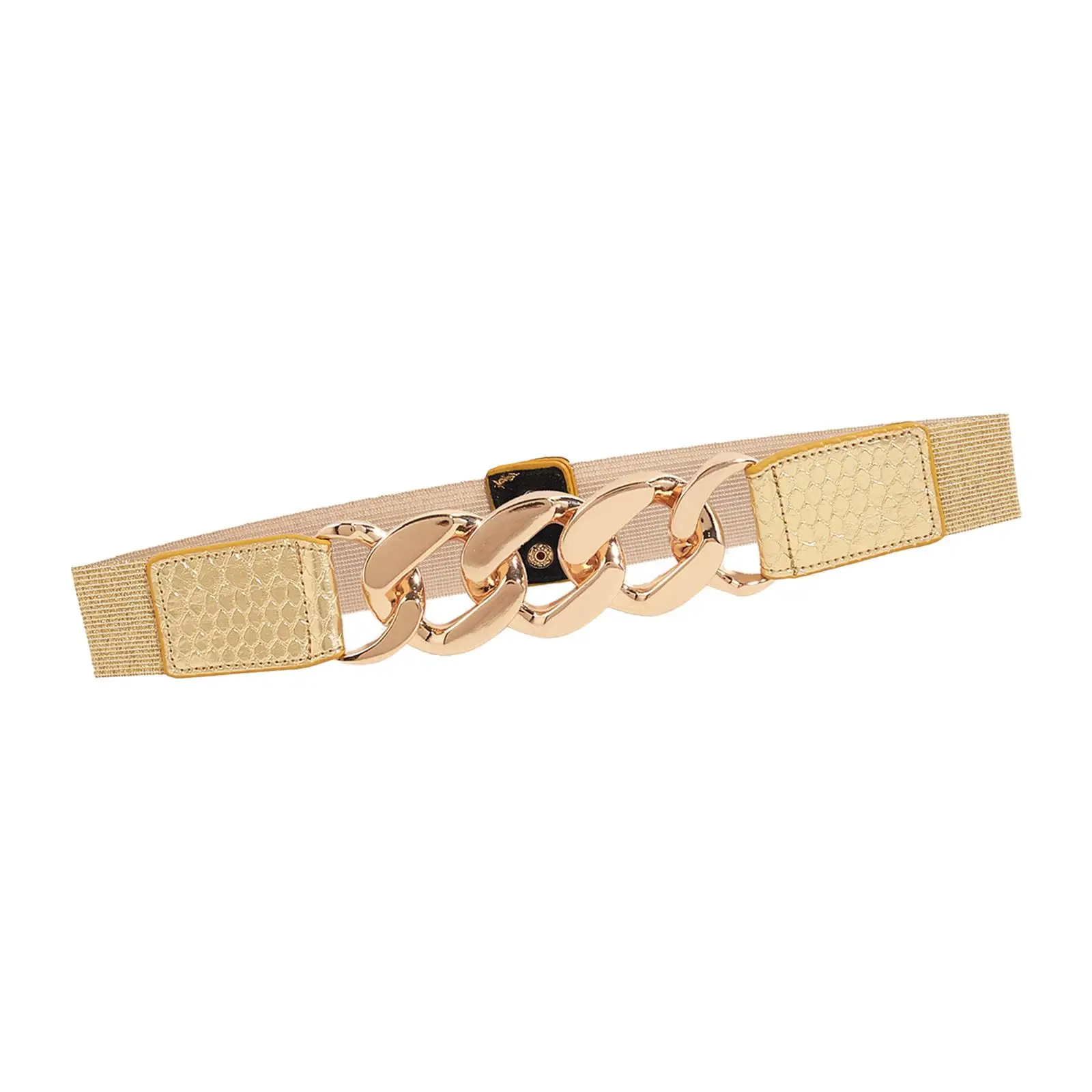 Fashionable Women`s Waist Belts with Chic Metal Chain Detailing