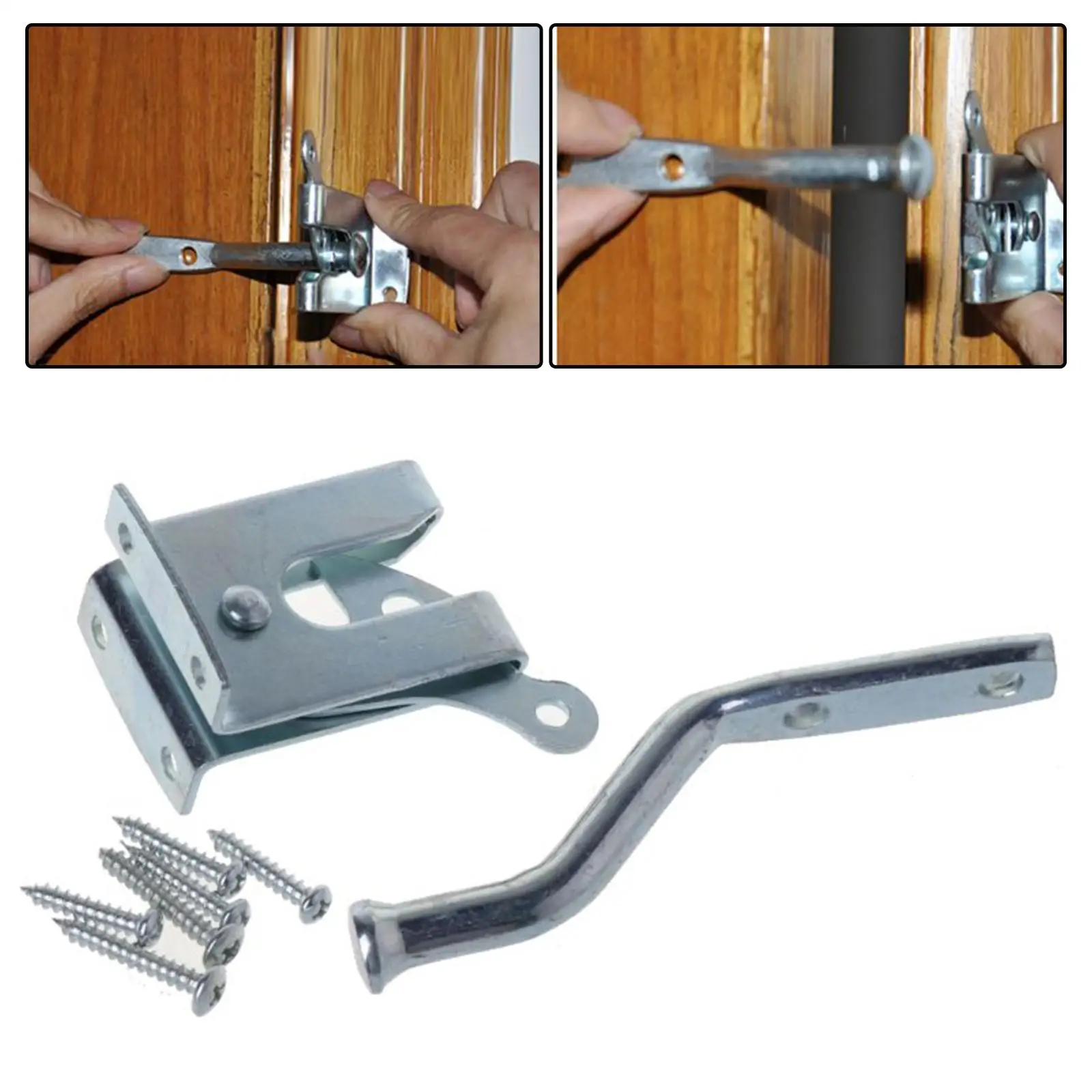 Heavy Duty Self Locking Gate Latch with Screws Gate Catch Automatic for Home