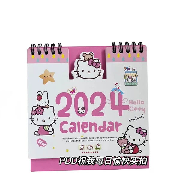 Calendrier Sanurgente Hello Kitty 2024, mignon, créatif, décor de