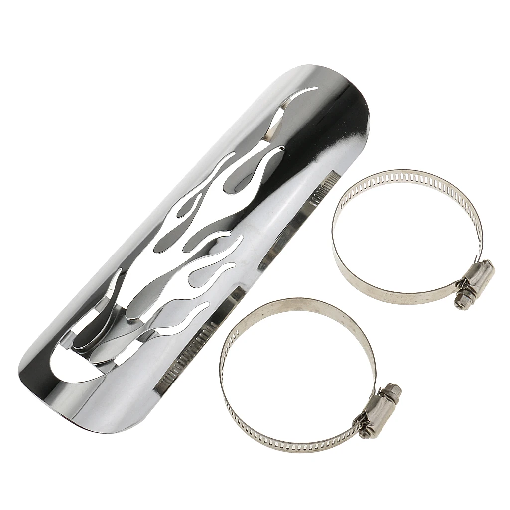 Flame Chrome Exhaust Pipe Heat Cover For