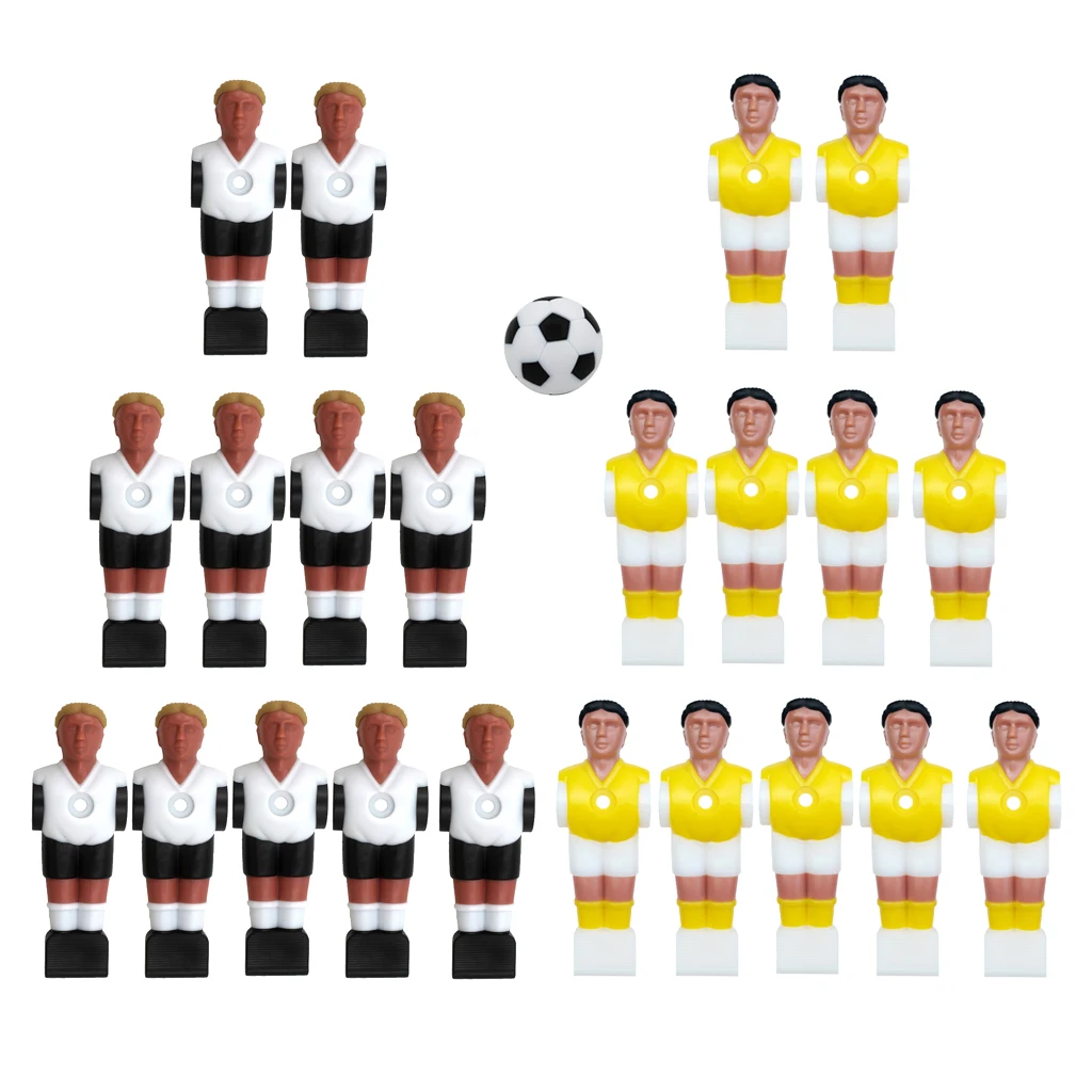 22x Foosball Men  Football Players with Ball Game Accessories