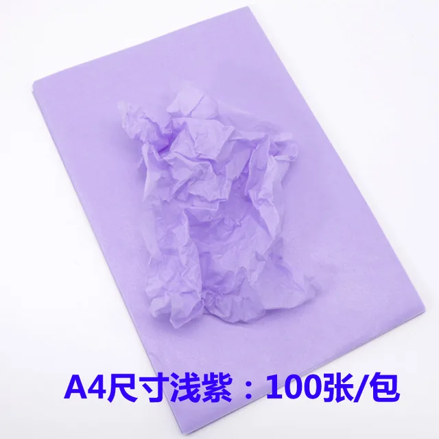 100 pièces A4 papier de soie violet 210 140mm papier de soie rose papier  d'emballage