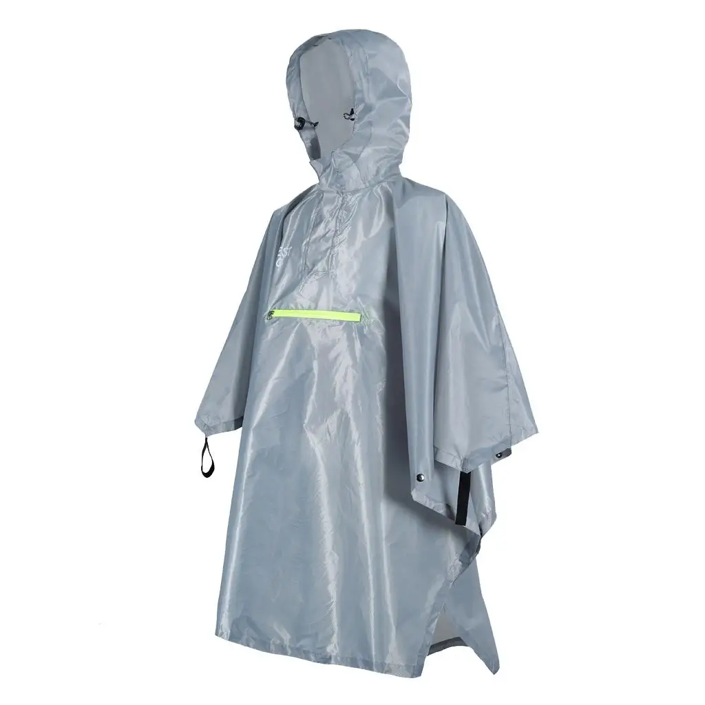 Lovoski Waterproof Poncho Cycling Reflective Strip Hooded Raincoat