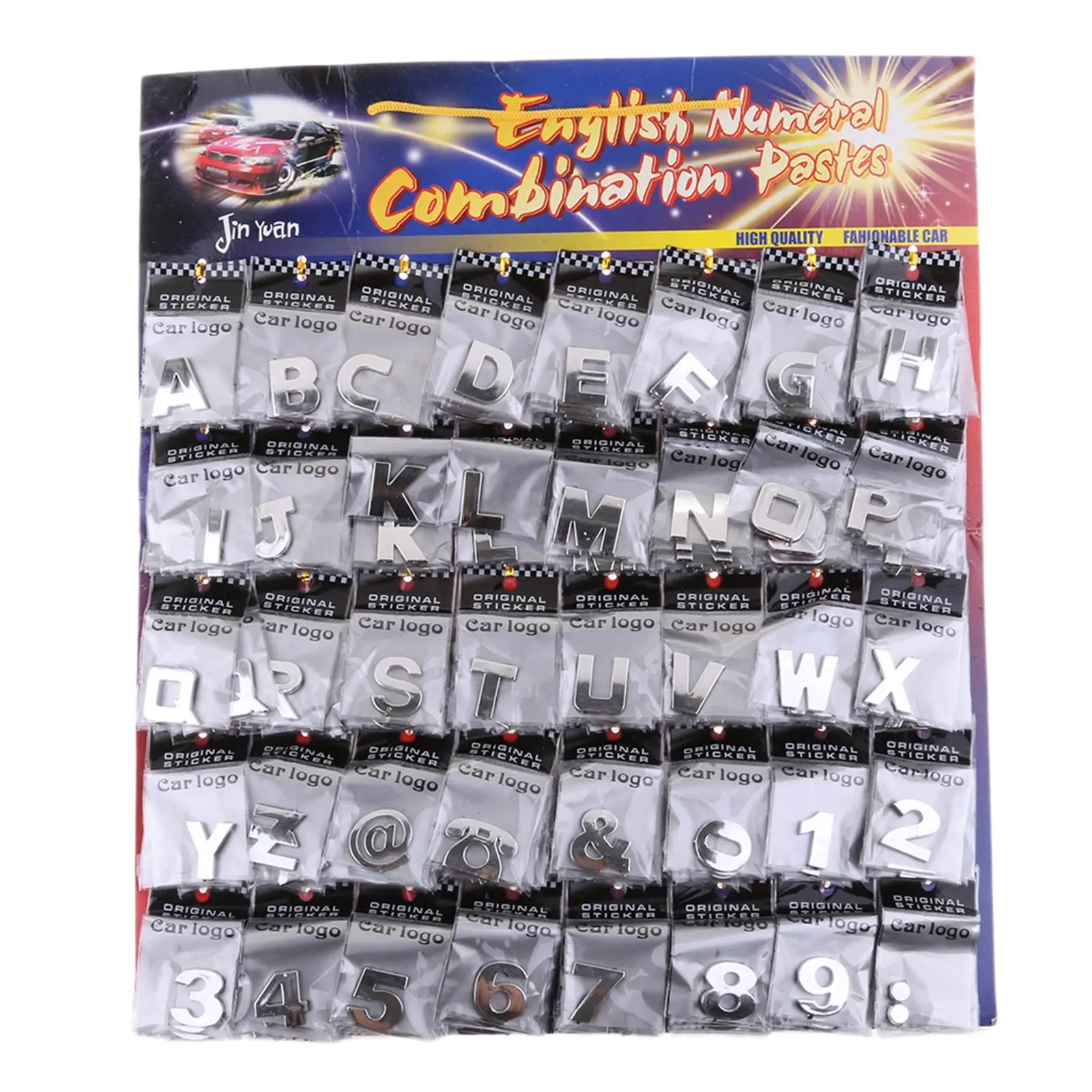200Pcs  Sticker Chrome Letters and Number for Motorcycles