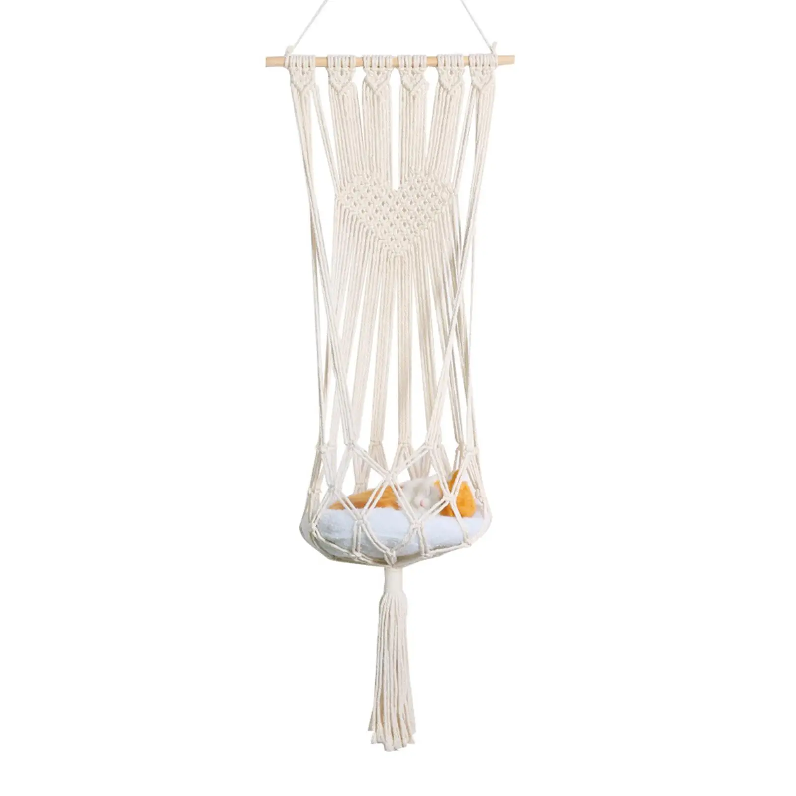 Hand Woven Macrame Cat Hammock Cat Nest Bed Puppy Bed Tassel Cat Cage Cat Decor Pet Cat Accessories