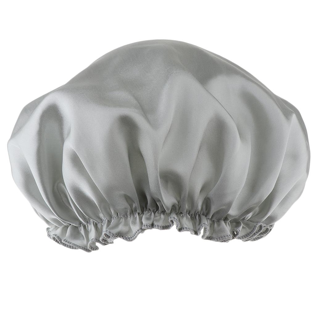 Women's Satin Silky Bonnet Premium Elastic Band Hair Loss Sleep Waterproof Shower Headwrap Chemo Hat Soild Color Nightcap