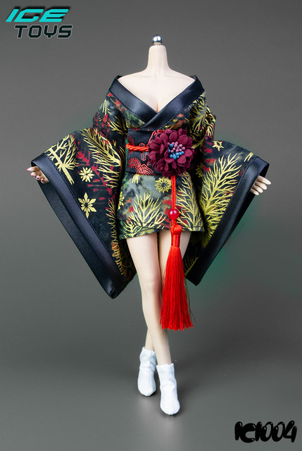 Icetoys ic1004 1/6女性用プリント着物バスローブ兵士服モデルは