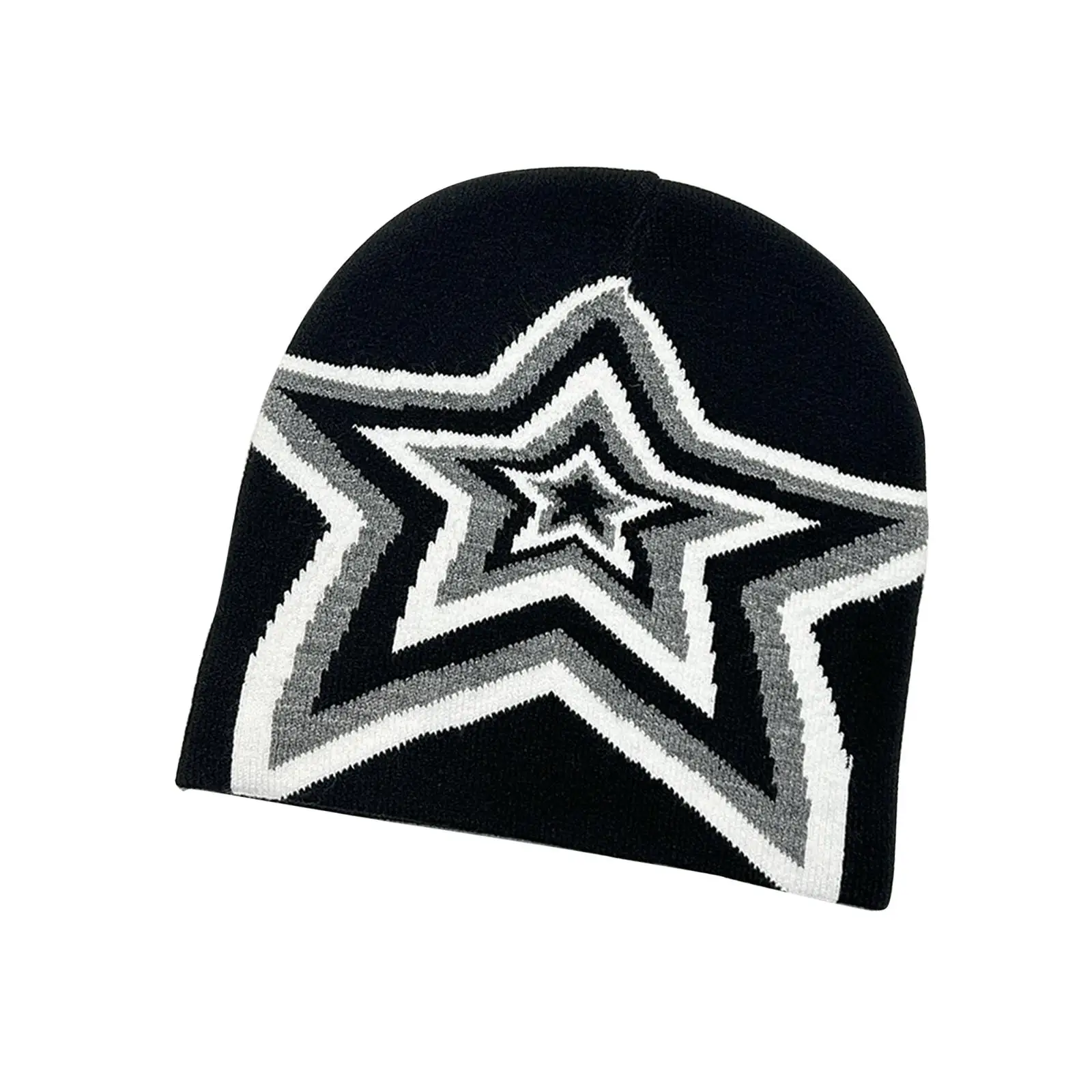 Knit Beanie Fashion Star Pattern Acrylic Knit Hats Stretchy Knitting Hat