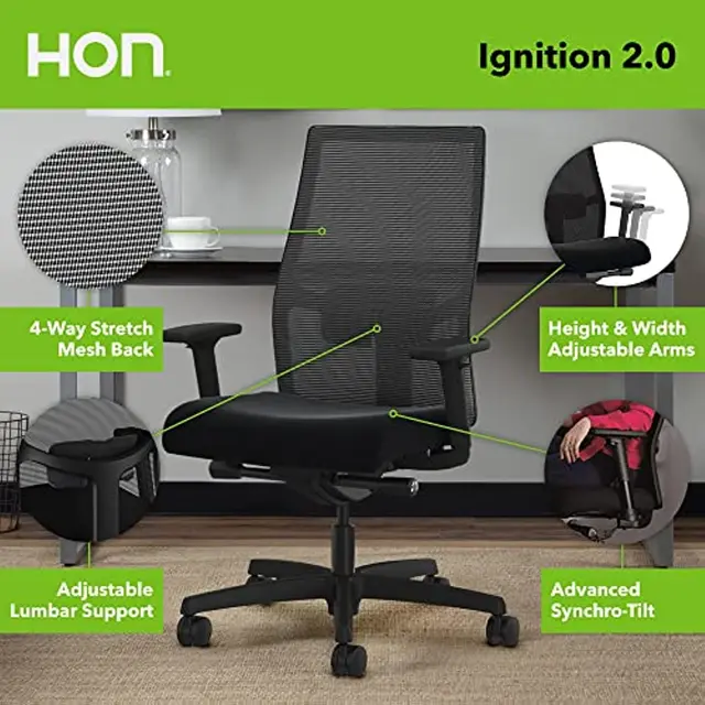 HON Ignition 2.0 Low-Back Mesh Ergonomic Office Chair
