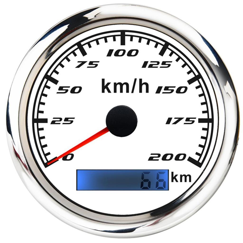 0-200Km/H 85mm Motors Waterproof Digital Stainless GPS Speedometer 12x8x12cm