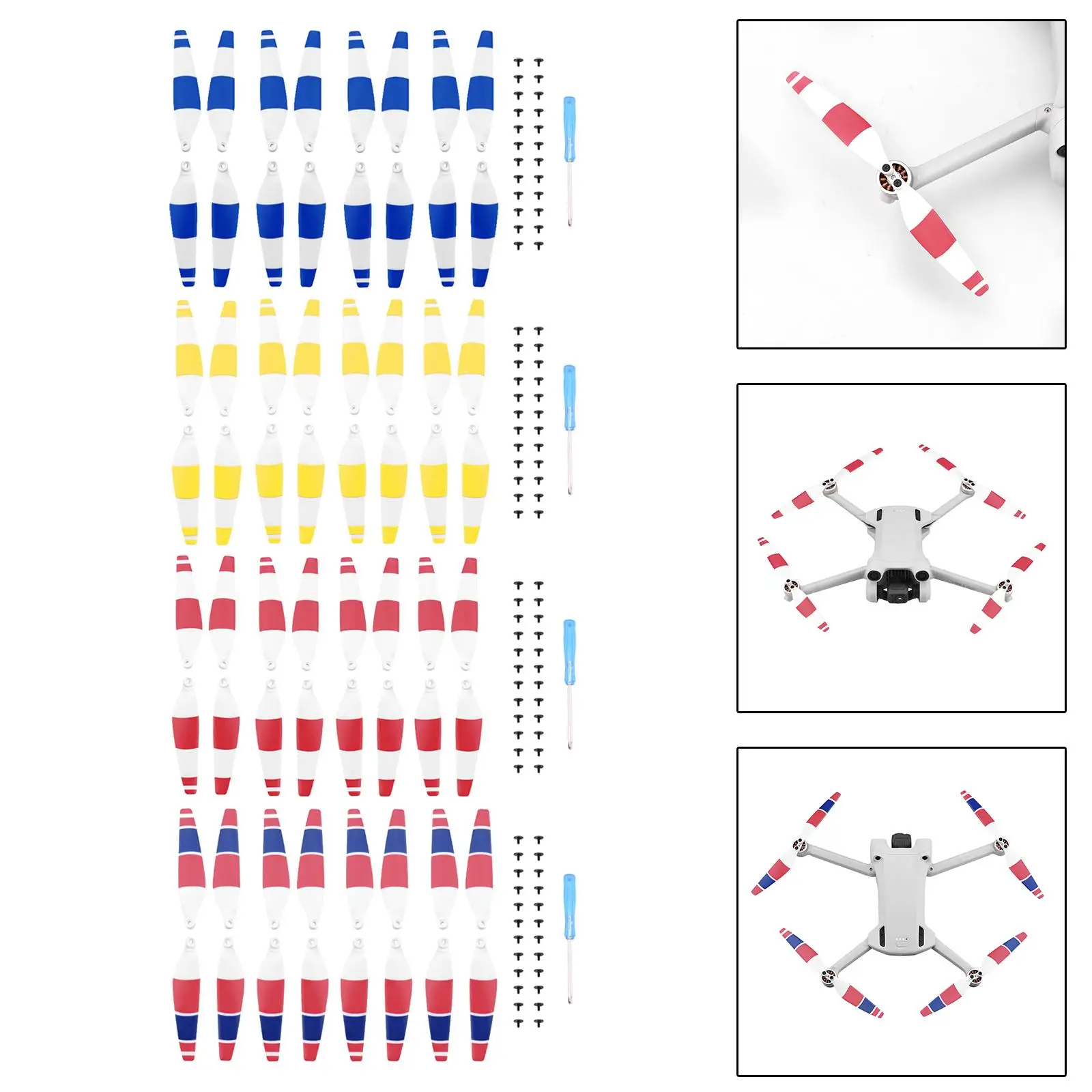 16Pcs Propellers Blades Low Noise Wing Fans for DJI Mini 3 Pro Quadcopters Spare Parts
