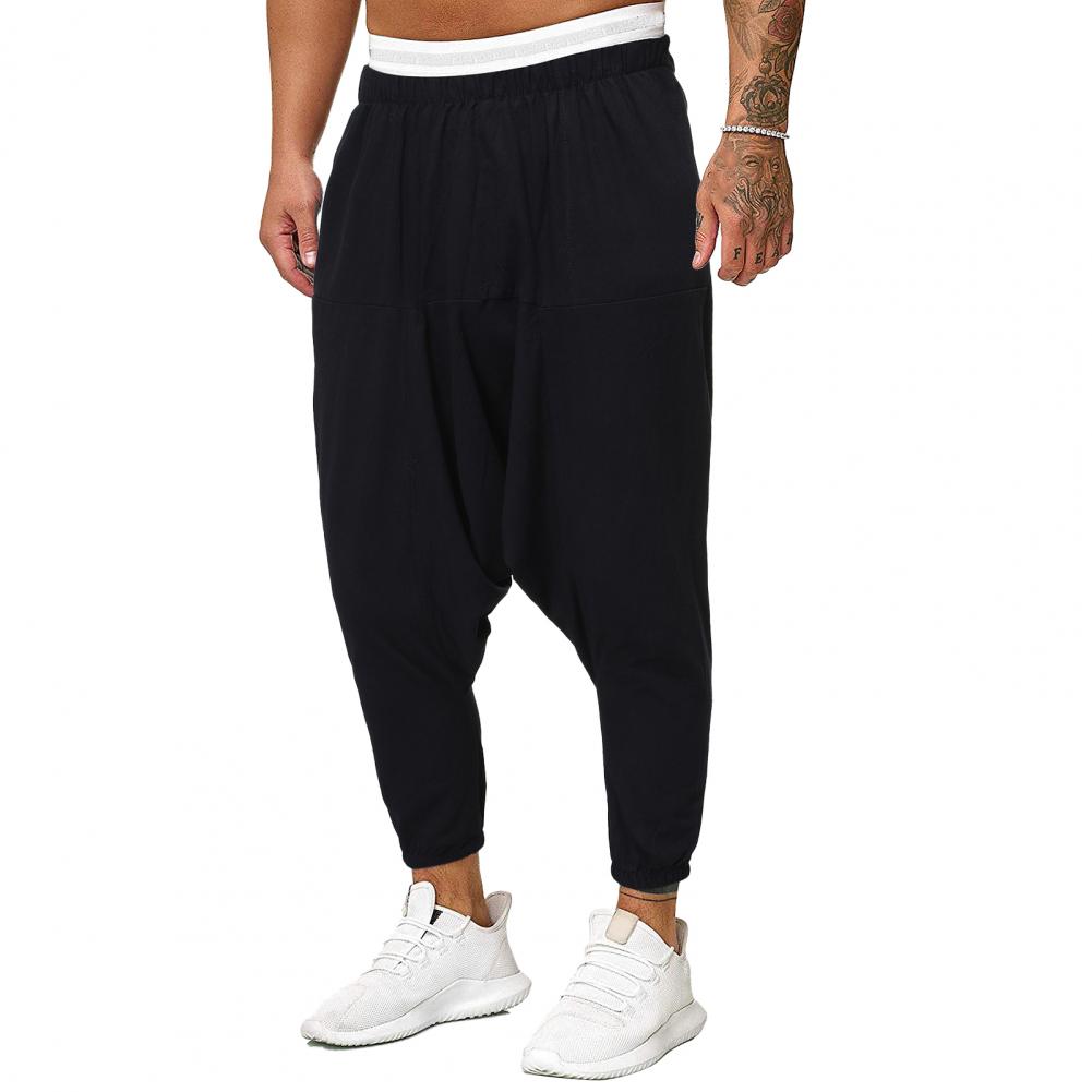 Description Picture 5 of itemMen Trousers Soft Men Pants Solid Color Deep Crotch Men Sweatpants Chic Comfortable Men Cross Pants Men Garment