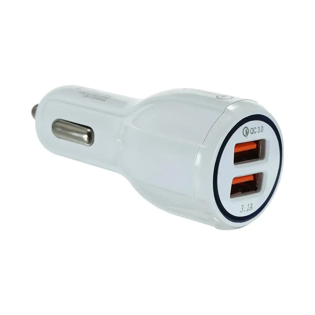 Fast Charging 2 Port USB 3.0  Charger Adapter for Red Light White