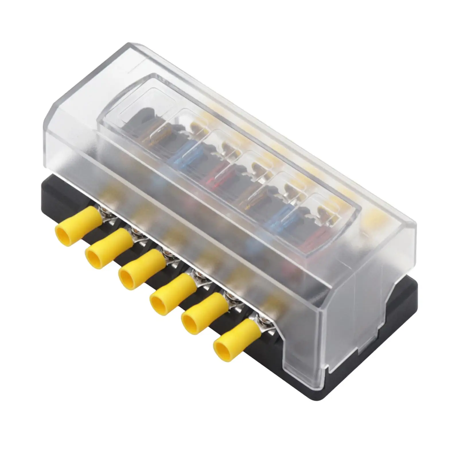 12 Way Fuse Box Holder Waterproof Cover 6 in 6 Out for Marine Yacht Bus