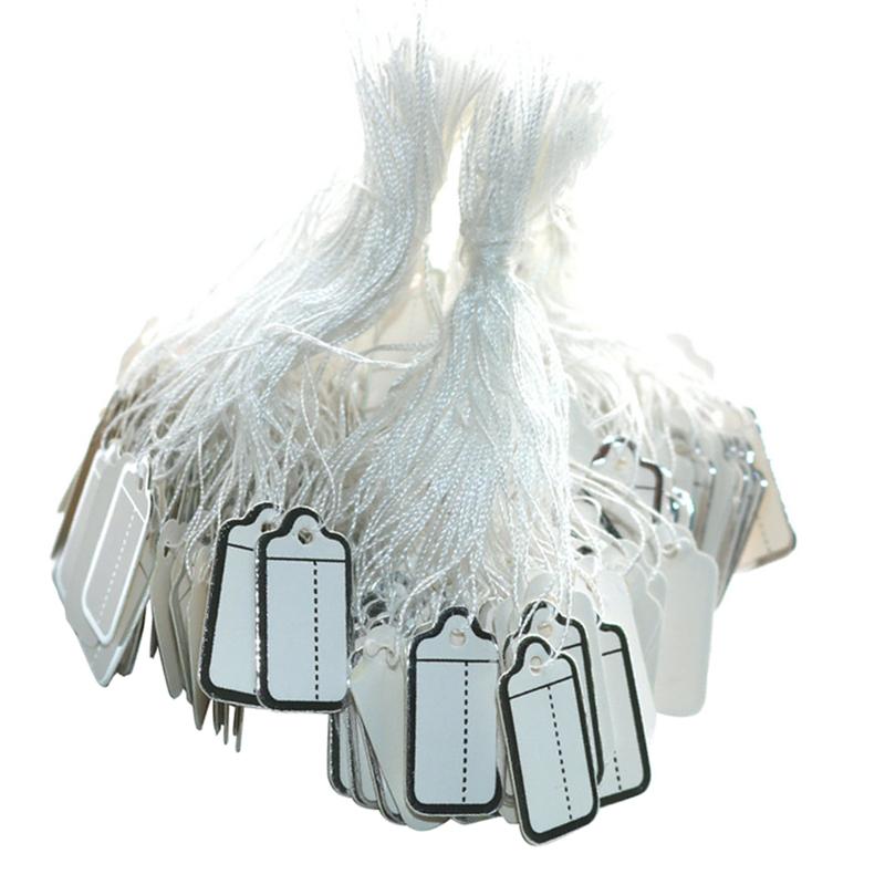 500pcs Wholesale Paper Label Tie On String Price Tags Jewelry Watch Showing