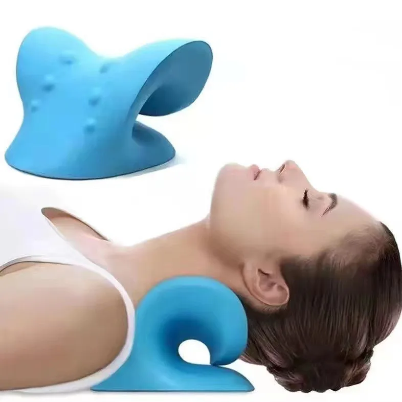 Sf20da4c86fb54258a383f746d552c8b9N Neck Massage Pillow Neck Shoulder Cervical Chiropractic Traction Device Massage Pillow for Pain Relief Body Neck Massager