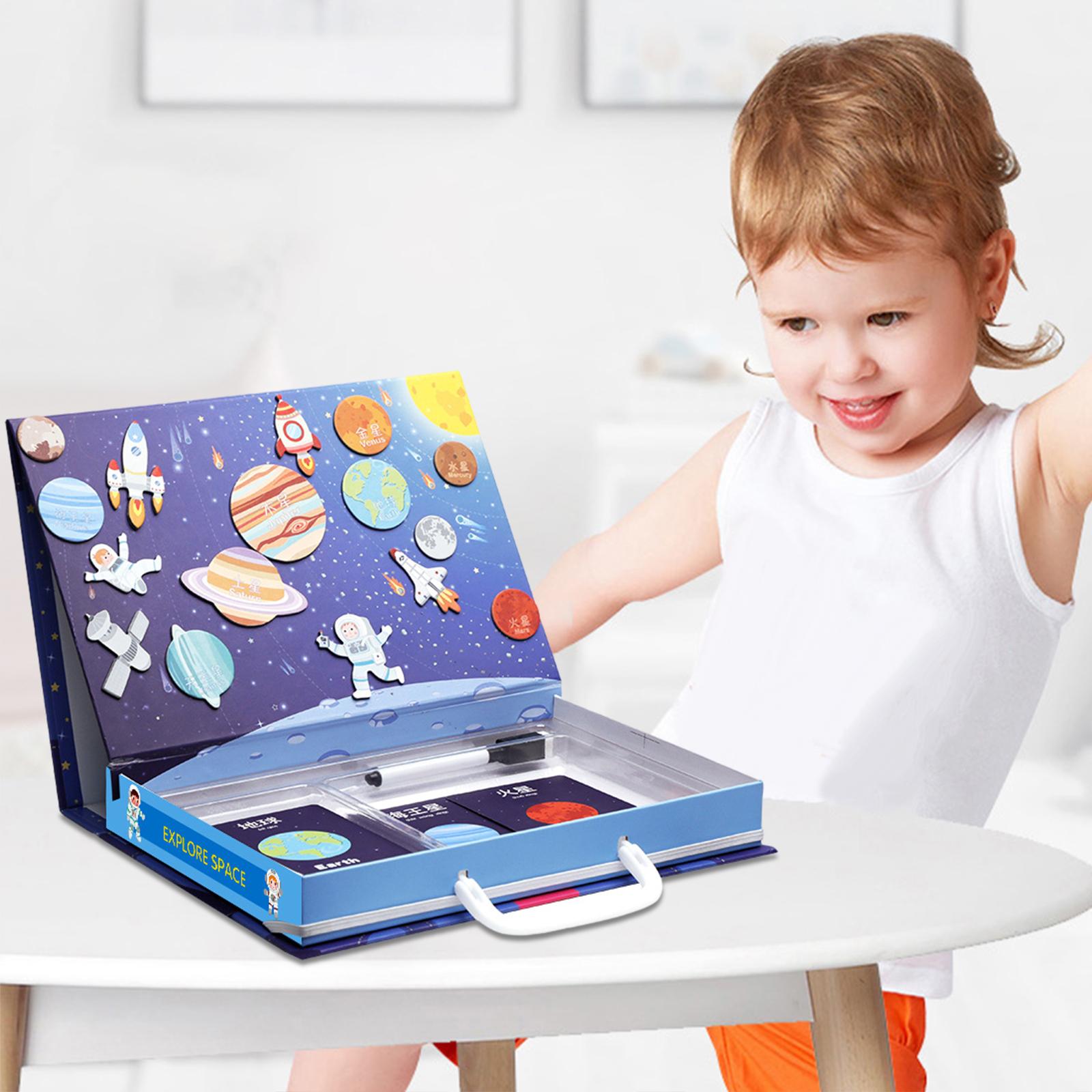 Magnetic Board Puzzle Games Promoting Hand Eye Coordination Chalkboard Kids Magnetic Jigsaw Puzzles Box for Boys Girls
