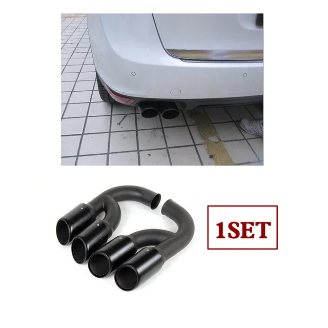 For Porsche Cayenne V6 V8 2011-2014 Car Exhaust Tips Black 2pcs