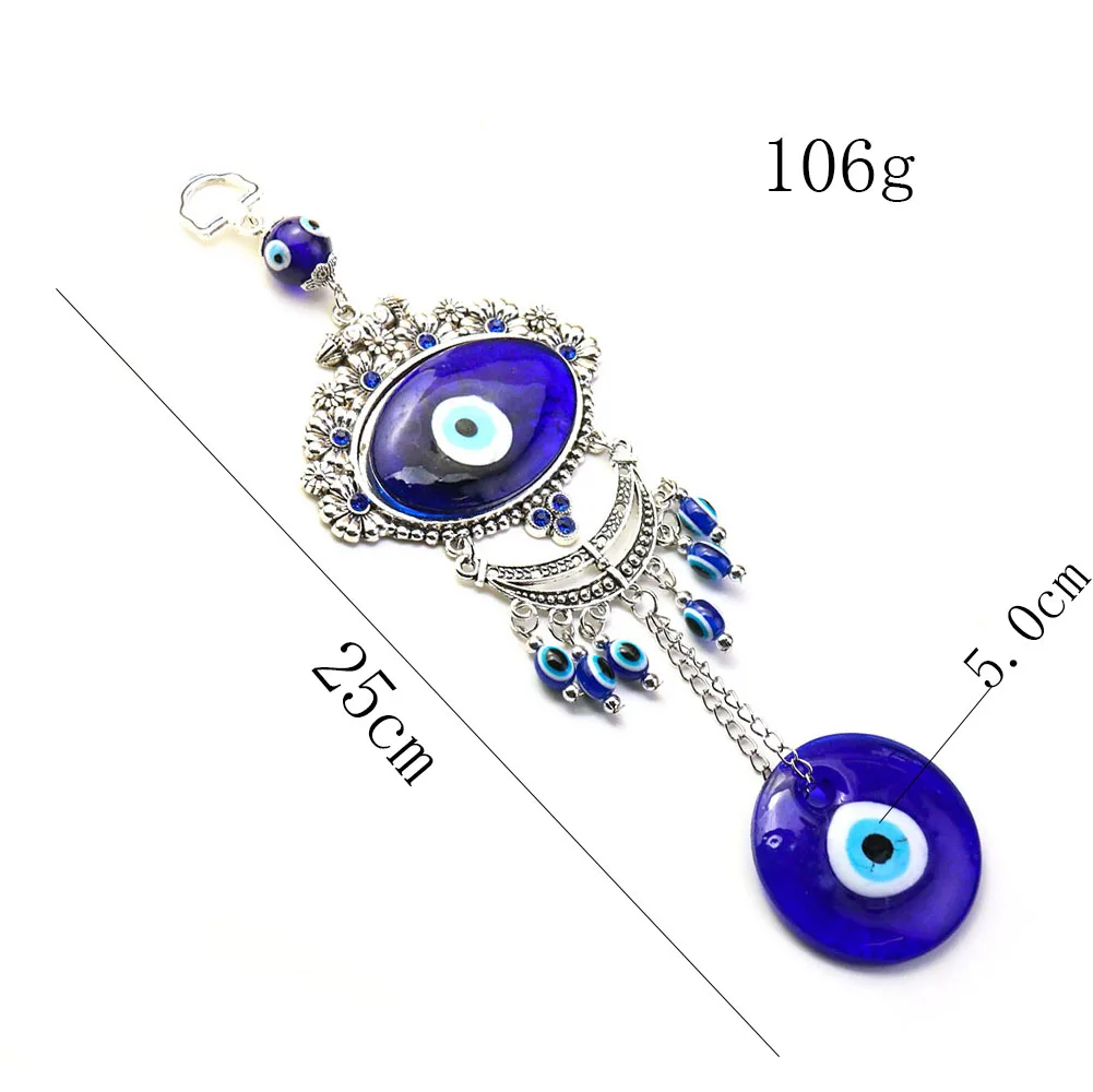 1 Stück Türkisches Böses-Auge-Perlen-Wandbehang, Balkondekoration, glasierte Legierung, blaues Auge, Auto, Zuhause, Innenbereich, Glücksbringer, Accessoires, Geschenk – Detail 1
