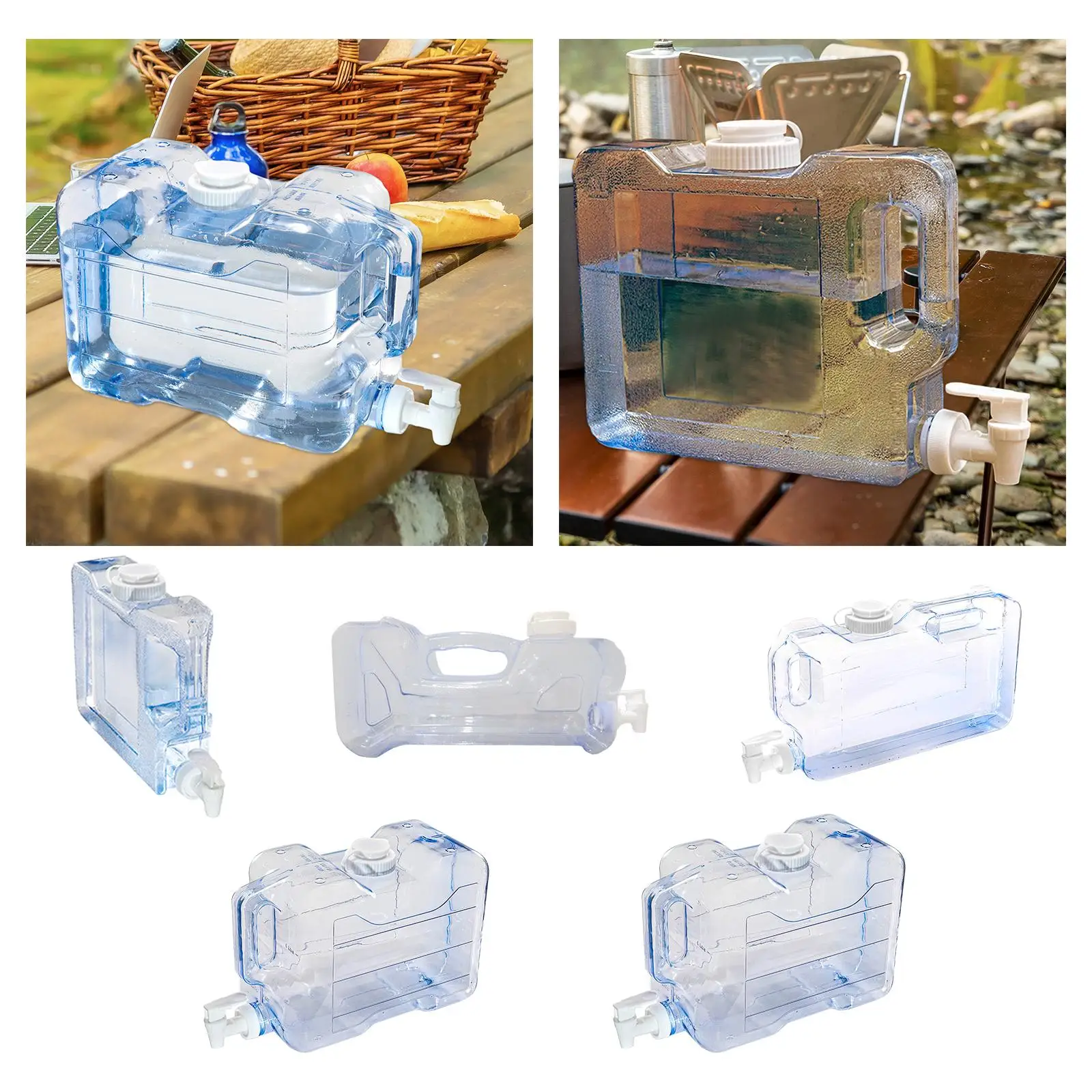 Water Containers with Spigot Multifunction Drink Dispenser Water Storage Carrier for Picnic Hiking Cooking Drinking Outdoor
